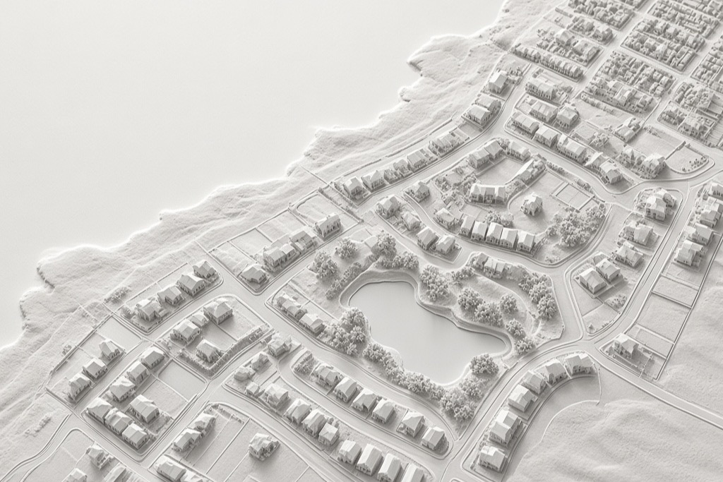 Relief model of a housing development